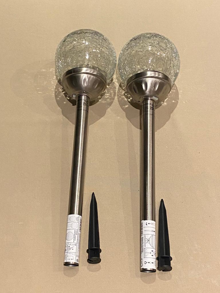 Majestic Crackled Globe Stake Lights, Ophalen, Nieuw