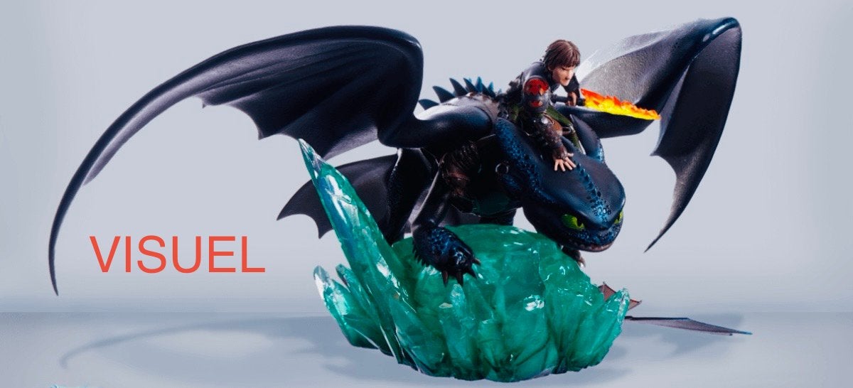 Figurine DRAGONS : Krokmou & Harold, Taka Corp. 2022, Collections, Statues & Figurines, Neuf, Autres types, Enlèvement