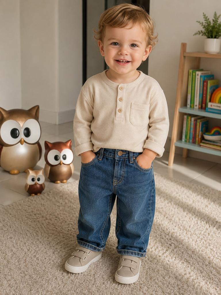 Jeansbroek Levi's maat 68/6 maanden, Ophalen of Verzenden