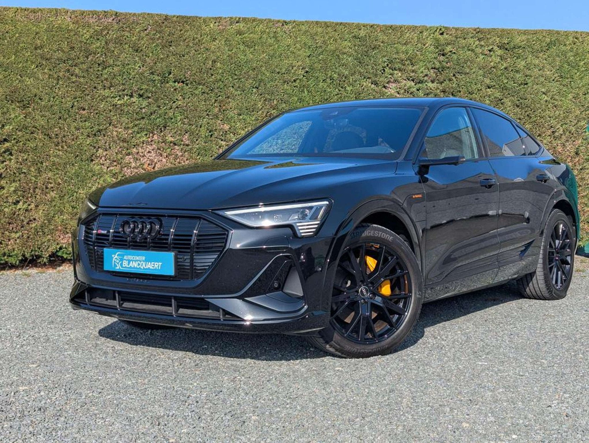 Audi Q8 e-tron !verkocht! Black edition -2x s-line - leder -, Auto's, Audi, Automaat, Gebruikt, Zwart, 408 pk