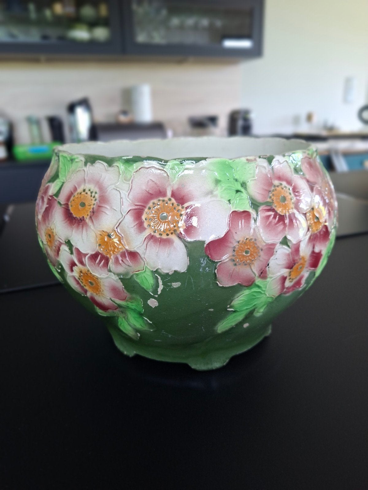 Grand cache-pot en faience majolique ST CLEMENT FRANCE, Ophalen