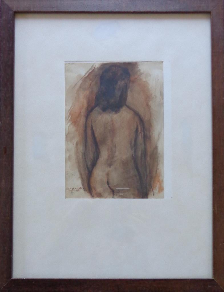 FRANK DE DEKKER / RUGGELINGS NAAKT / ORIGINEEL 43x33cm KADER, Enlèvement ou Envoi