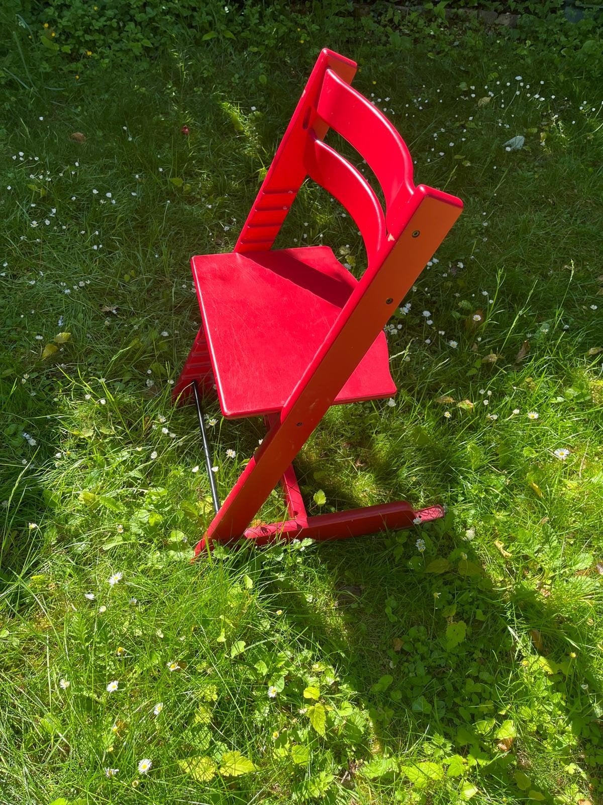 Chaise haute évolutive Stokke Tripp Trapp rouge + Baby Set, Enlèvement, Utilisé, Chaise évolutive