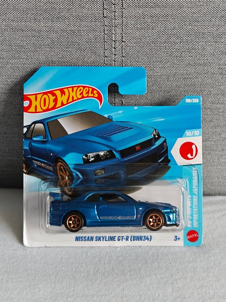 Hot Wheels Nissan Skyline GT-R BNR34 Blauw HW J-Imports 2026, Enlèvement ou Envoi, Neuf, Voiture