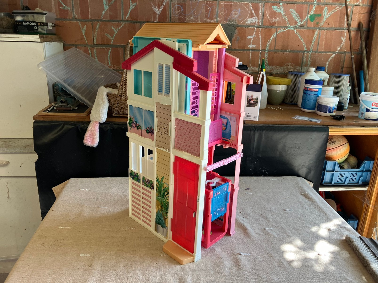 Barbie huis/camper, Ophalen, Gebruikt