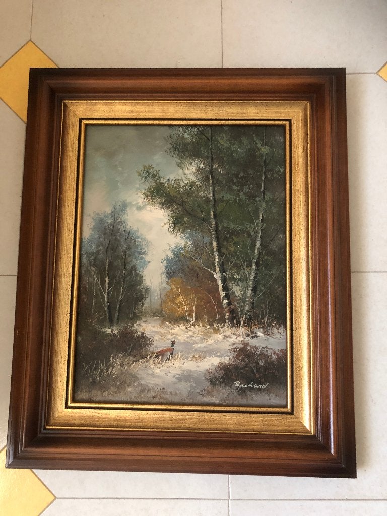 schilderij op doek, Richard, Antiquités & Art, Enlèvement ou Envoi, Peinture à l'huile, Paysage, Encadré