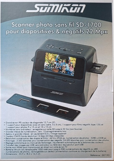 Scanner photos, dias et négatifs Somikon 22Mpx, Computers en Software, Capture cards, Ophalen, Zo goed als nieuw