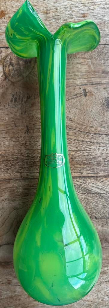 Vase soliflore couleur vert lime - années 70, Enlèvement, Utilisé, Vert, Verre