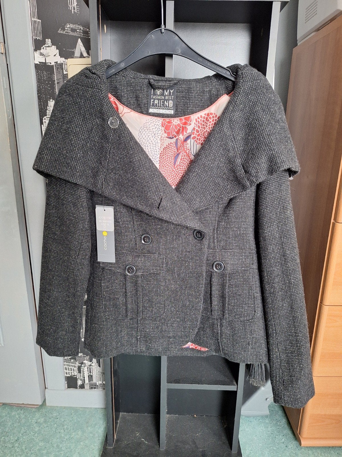 Manteau Anthracite Neuf   Taille 1 - S Cache- cache, Enlèvement ou Envoi