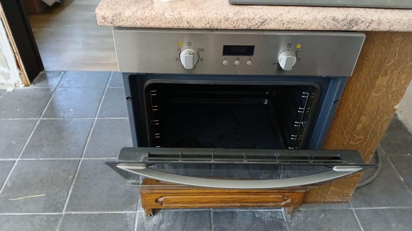 kookplaat, oven, spoelbak, Ophalen, Zwart