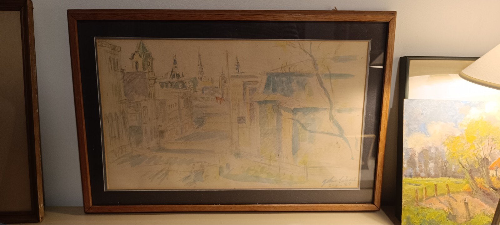 Originele aquarel op papier – John Ward, Maison & Meubles, Accessoires pour la Maison | Cadres, Enlèvement ou Envoi