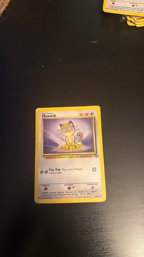 Meowth 56/64, Hobby en Vrije tijd, Verzamelkaartspellen | Pokémon, Ophalen of Verzenden, Zo goed als nieuw
