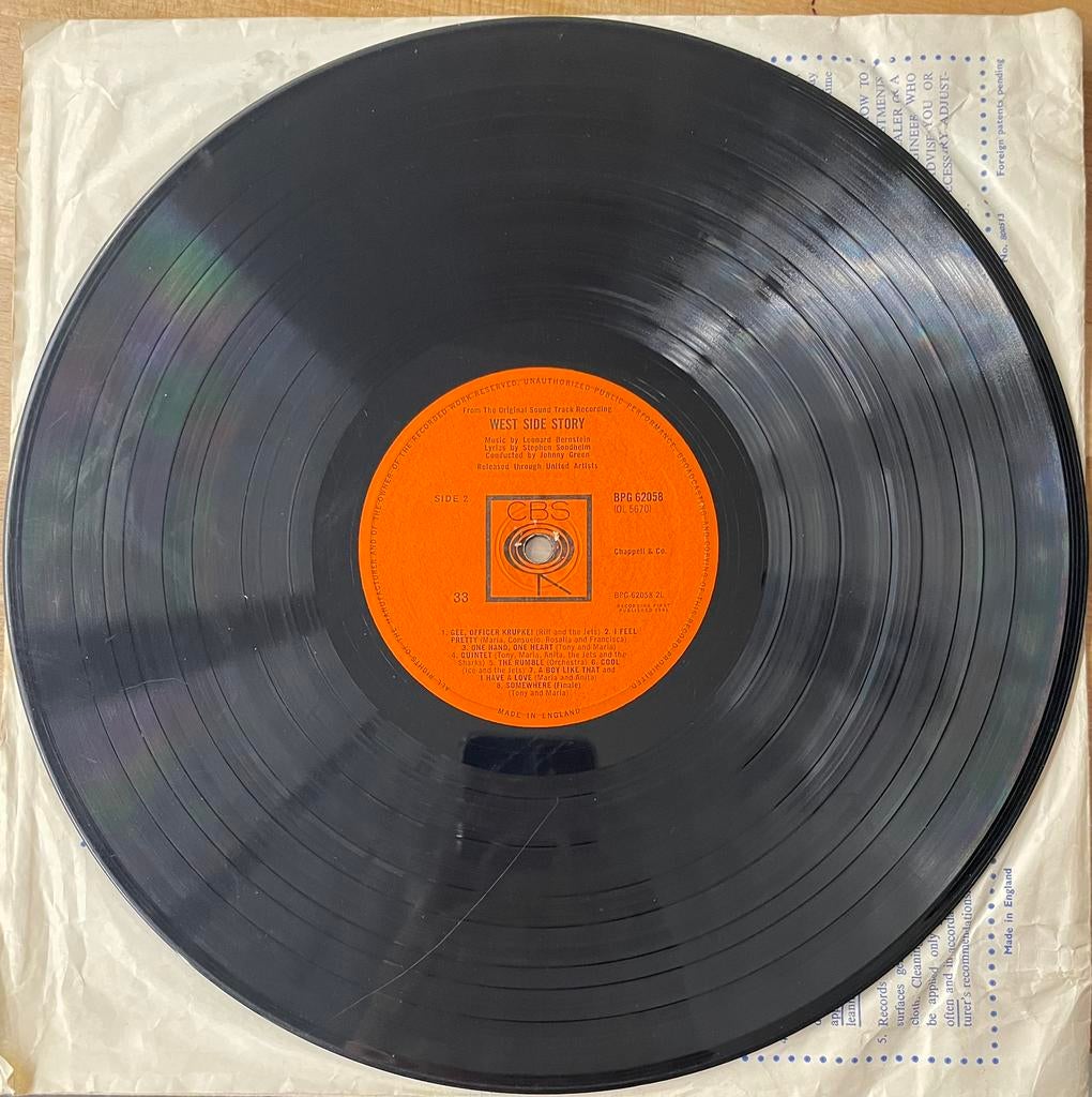 bande originale West Side Story L Bernstein, sorti en 1961, Enlèvement ou Envoi, Comme neuf