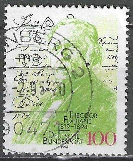 Allemagne Bundespost 1994 - Yvert 1599 - Fontane (ST), Envoi, Affranchi
