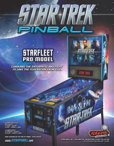 STERN STAR TREK Flipperkast 2013, Verzamelen, Stern, Ophalen of Verzenden, Zo goed als nieuw, Dot-matrix