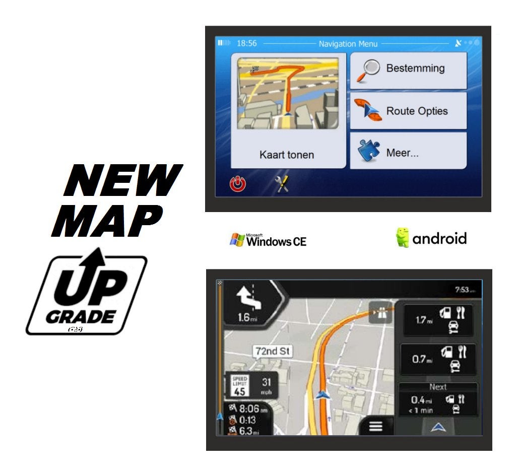 wince en android kaart updates, Ophalen, Zo goed als nieuw, Landkaarten, Wince Android Igo