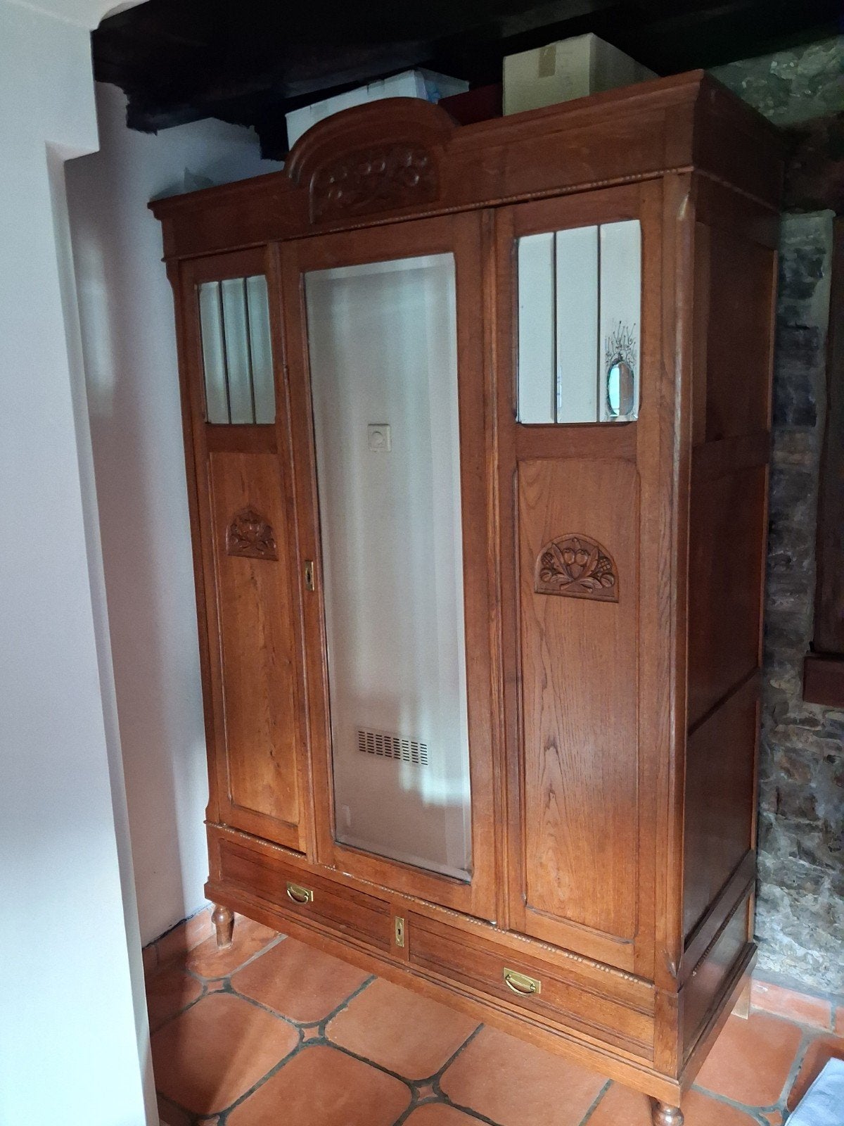 Garde-robe de style ancien bois-mirroir, Enlèvement