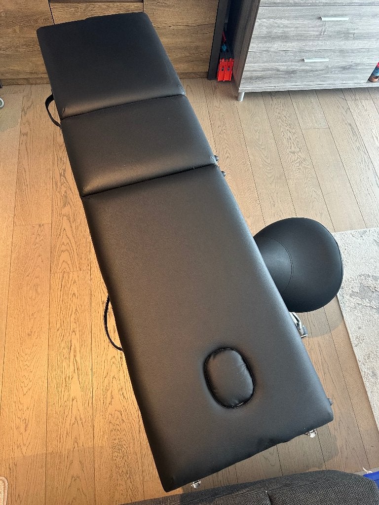 Massagetafel + krukje, Sports & Fitness, Produits de massage, Enlèvement, Neuf, Table de massage