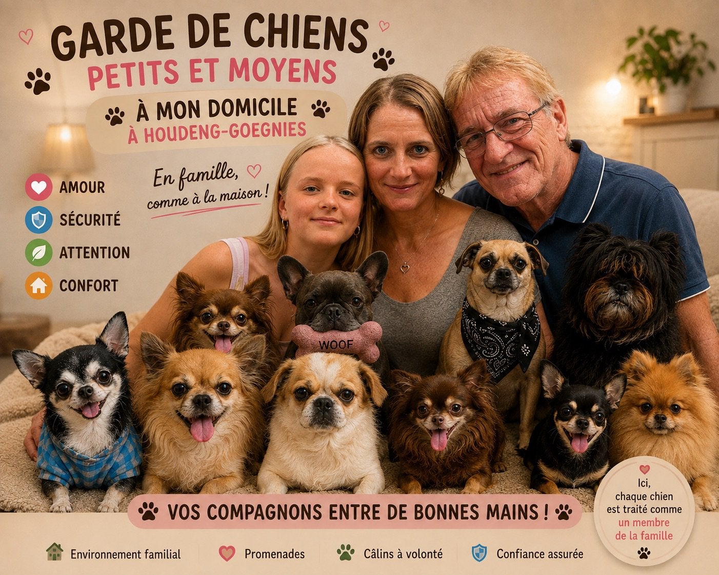 Nous gardons vos chiens pendant vos vacances en famille, Enlèvement