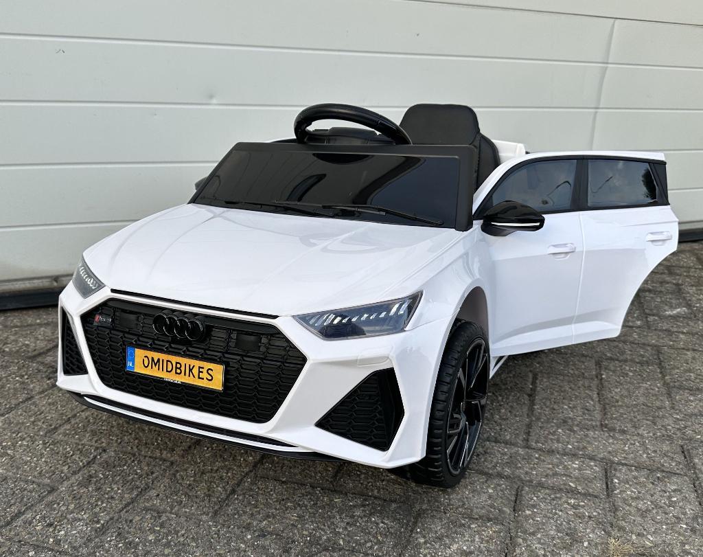 Kinder Auto Audi RS6 12v wit RC - Leder - Rubberband NIEUW, Kinderen en Baby's, Ophalen of Verzenden, Nieuw