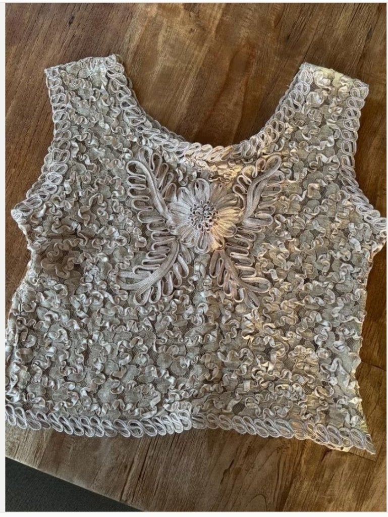 Blouse vintage taille TU, Enlèvement ou Envoi, Comme neuf, Beige