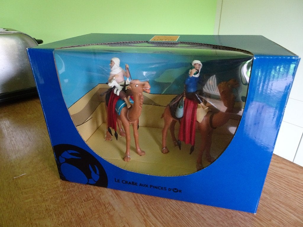Diorama Kuifje - De krab met de gouden klauwen, Ophalen of Verzenden, Kuifje, Zo goed als nieuw, Beeldje of Figuurtje