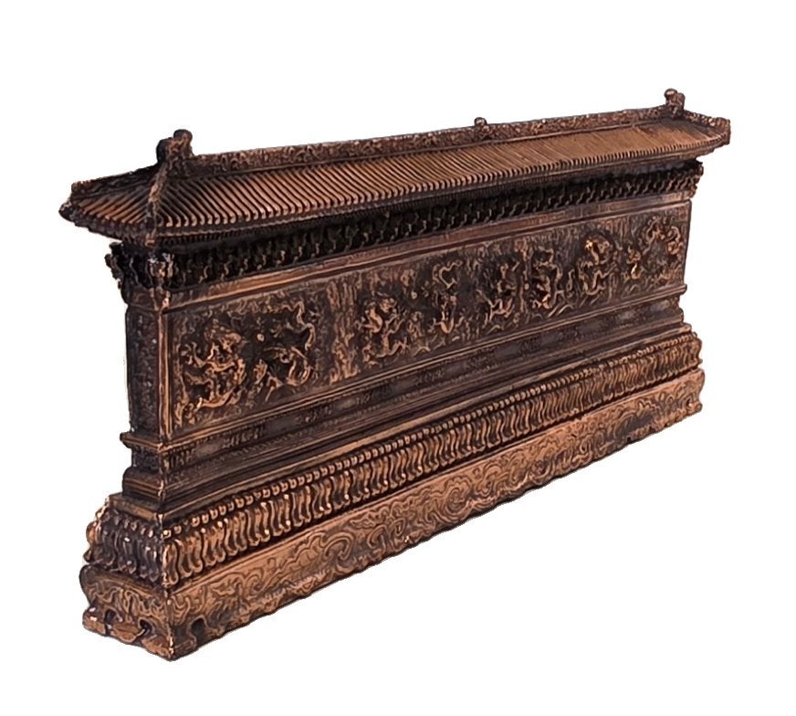 Bas-relief chinois en cuivre rouge - « Le Temple », Enlèvement ou Envoi