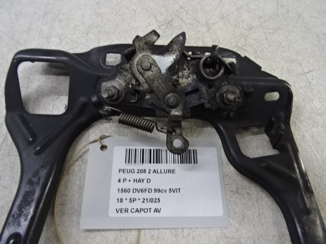 SERRURE CAPOT Peugeot 208 I (CA / CC / CK / CL), Autos : Pièces & Accessoires, Utilisé, Peugeot