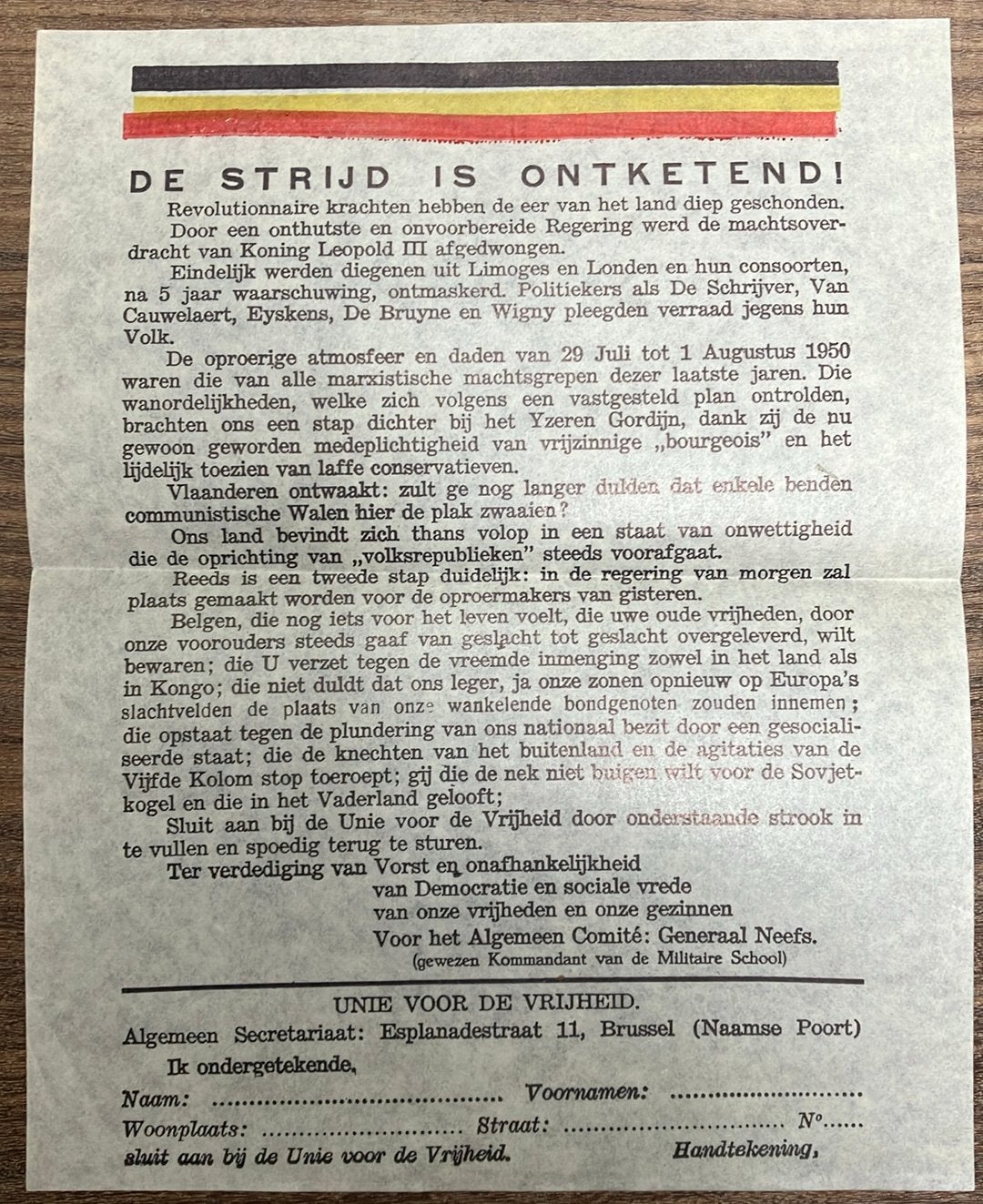 Koningskwestie : 1950 - De strijd is ontketend !, Ophalen of Verzenden, Zo goed als nieuw