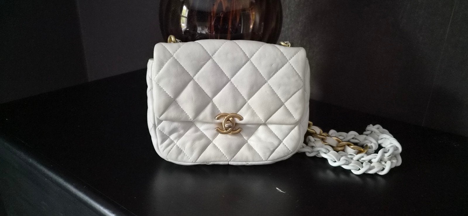 Handtas Chanel, Ophalen, Gebruikt, Wit, Handtas