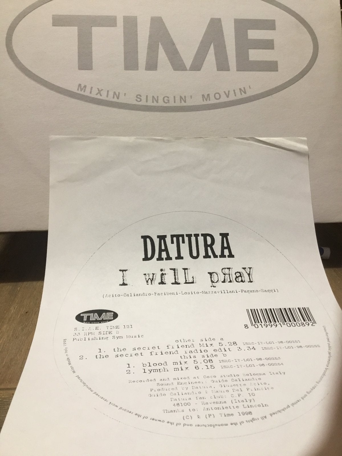 Datura. I Will Pray. White Label, CD & DVD, Vinyles | Dance & House, Enlèvement ou Envoi, Comme neuf