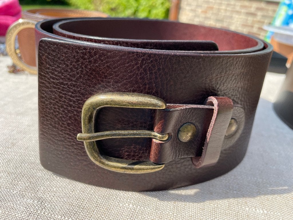 Ceinture pour femme, Cuir véritable, 90 à 100 cm, Comme neuf, Brun