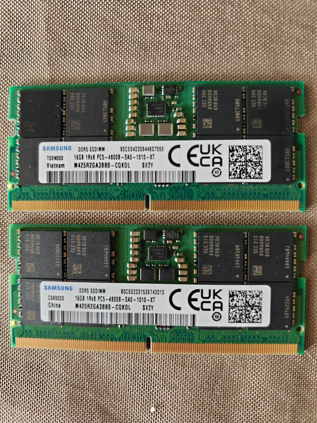 32GB kit DDR5 4800 (2x 16GB) Samsung, Computers en Software, RAM geheugen, Ophalen of Verzenden, DDR5, Laptop
