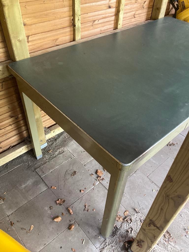 MEWAF vintage bureautafel met lade, Métal, Vintage, Comme neuf, Enlèvement