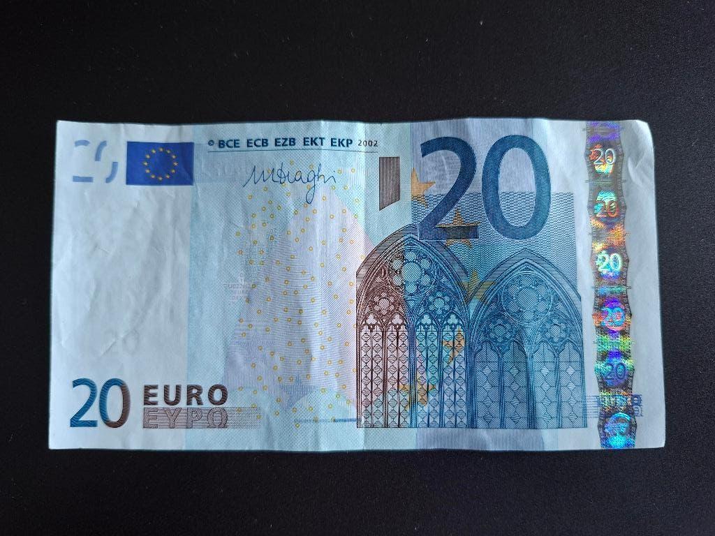 2002 Portugal 20 euro oude serie Draghi code U022, Verzenden, Portugal, 20 euro, Los biljet