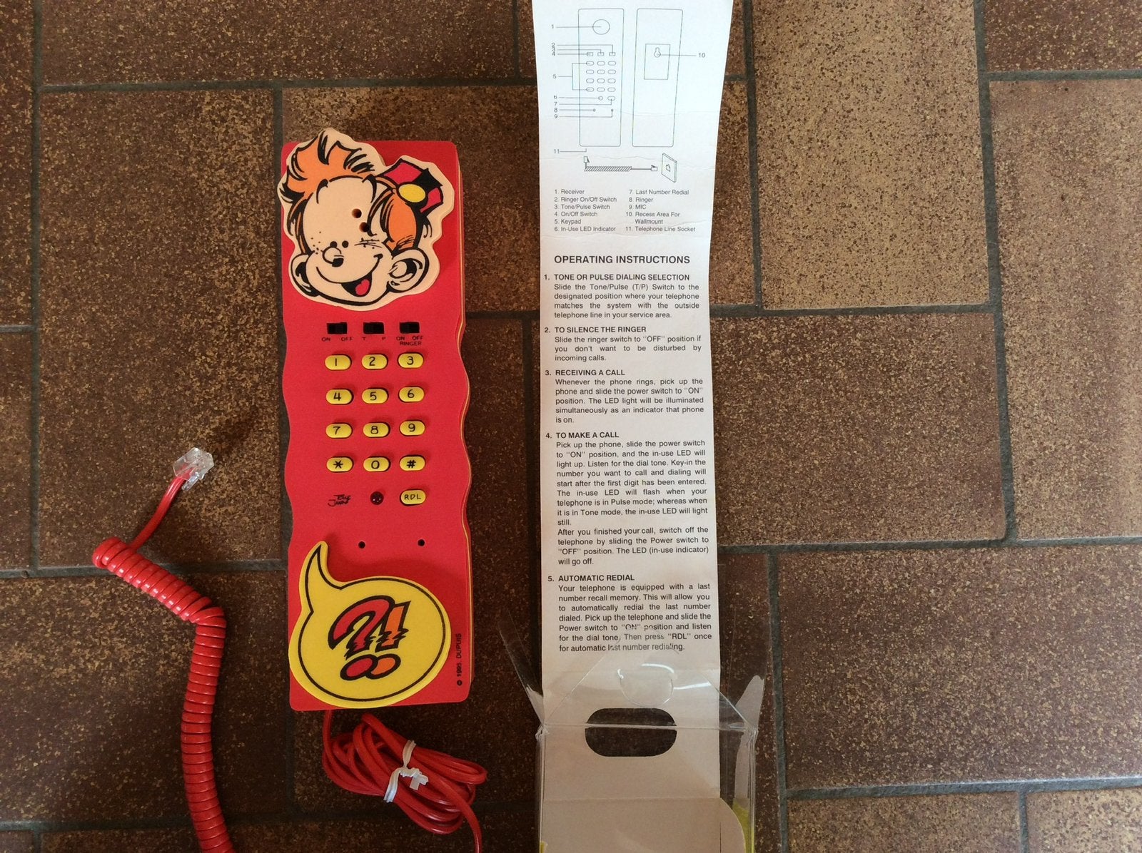 Rode kindertelefoon Spirou, Ophalen of Verzenden