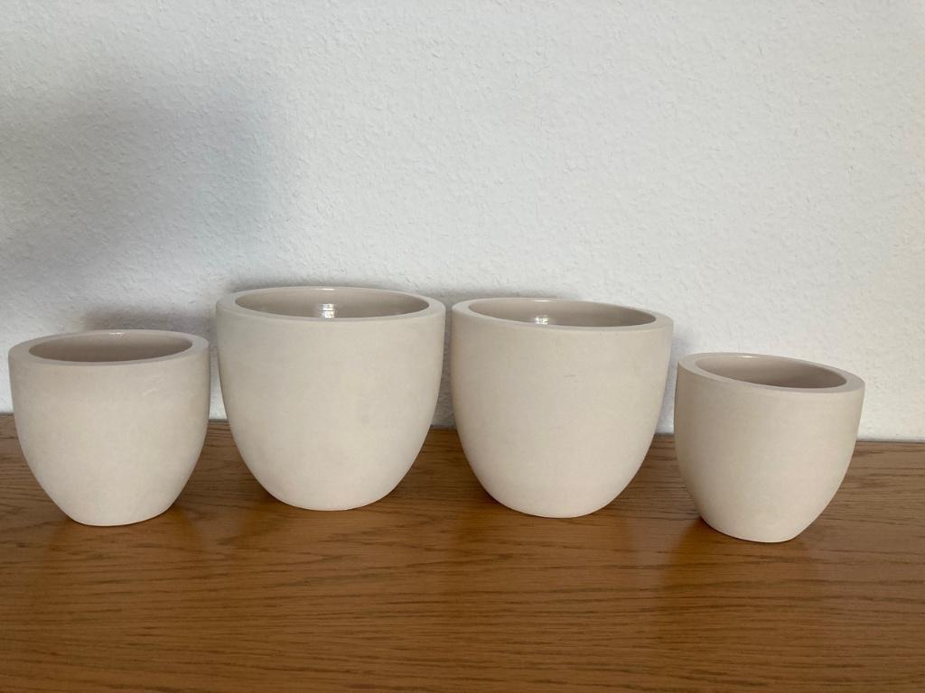 4 pots de fleurs/cache-pots décoratifs, Jardin & Terrasse, Pots de fleurs, Comme neuf, Autres matériaux, Intérieur, Moins de 40 cm