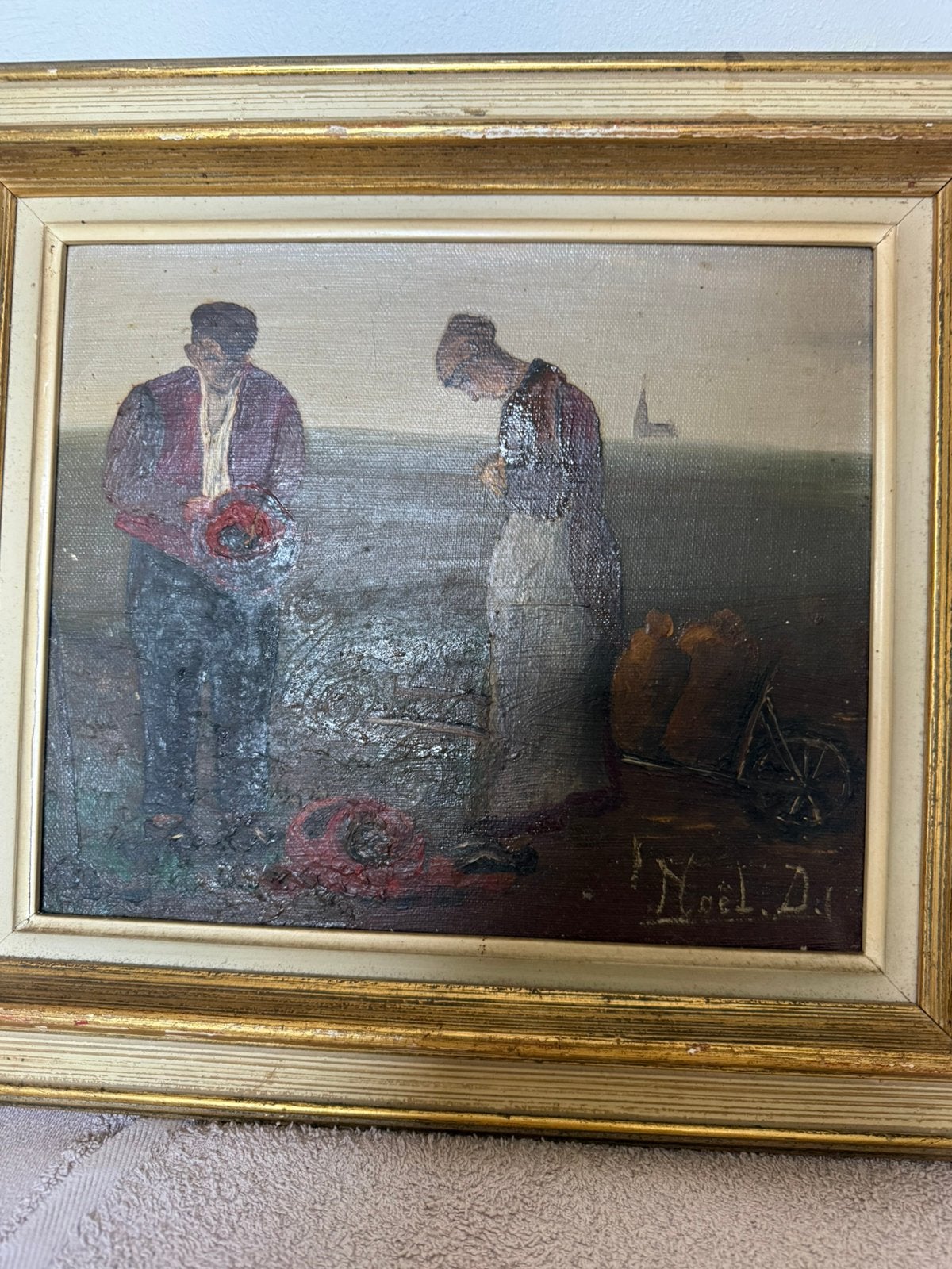 Peinture sur toile et bois, Enlèvement ou Envoi, Toile