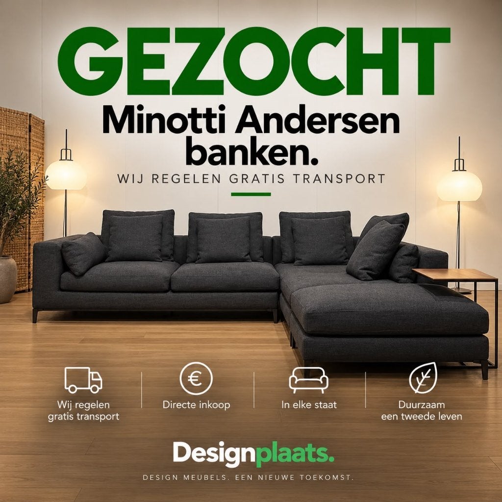 GEZOCHT: Minotti Andersen — Direct Inkoop, Huis en Inrichting, Ophalen of Verzenden, Hoekbank, Design Bankstellen Minotti