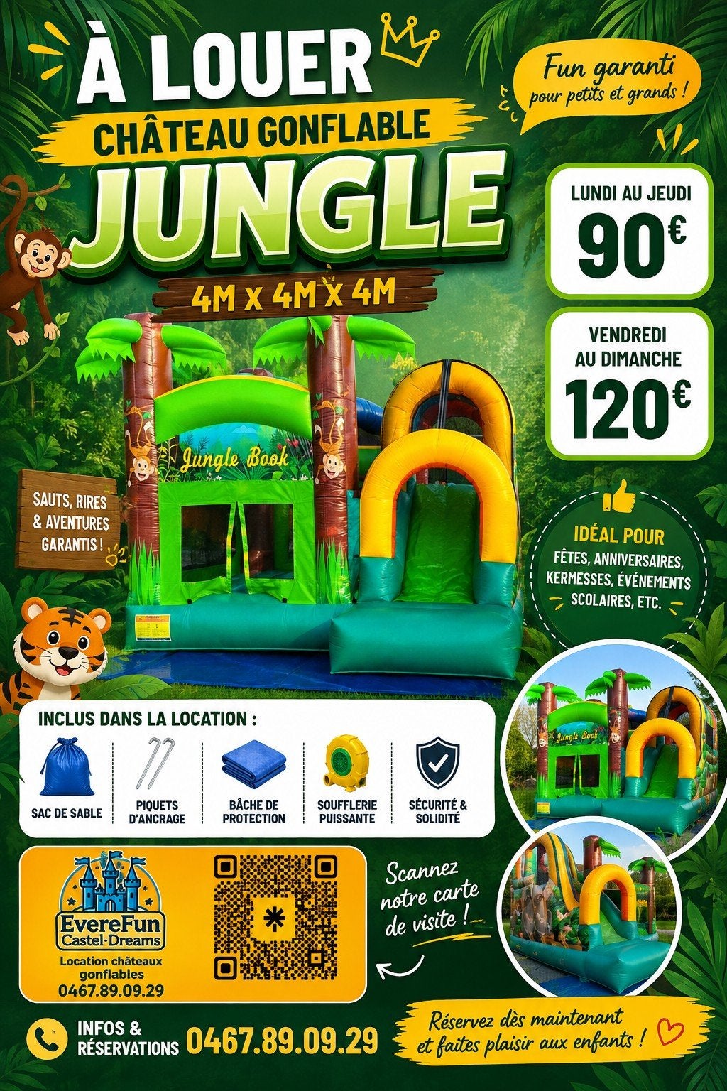 location château gonflable " Jungle ", Enlèvement ou Envoi
