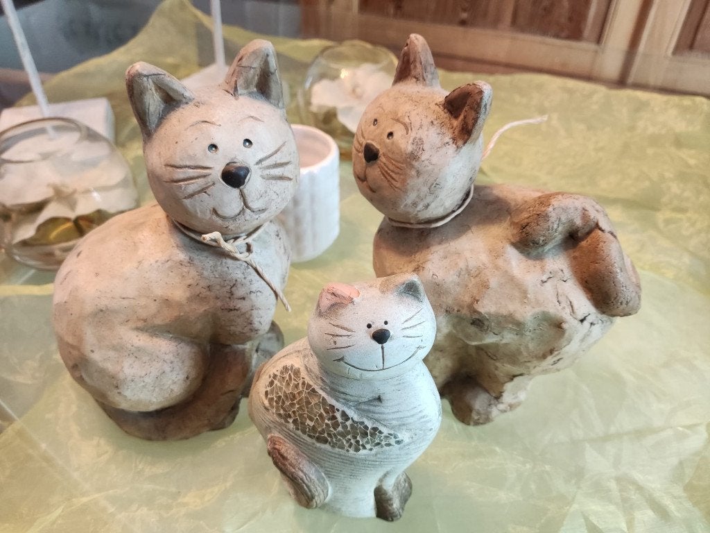Figurines de chat décoratives., Enlèvement, Comme neuf, Animal