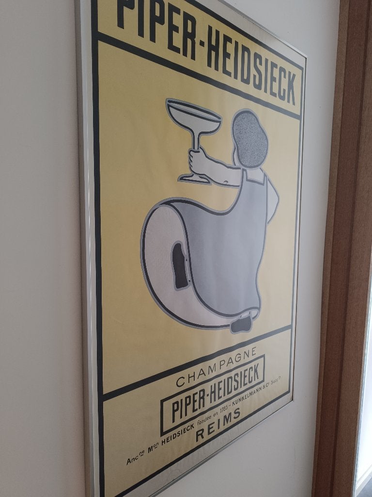 Vintage poster Piper Heidsieck, Verzamelen, Ophalen, Gebruikt, Champagne