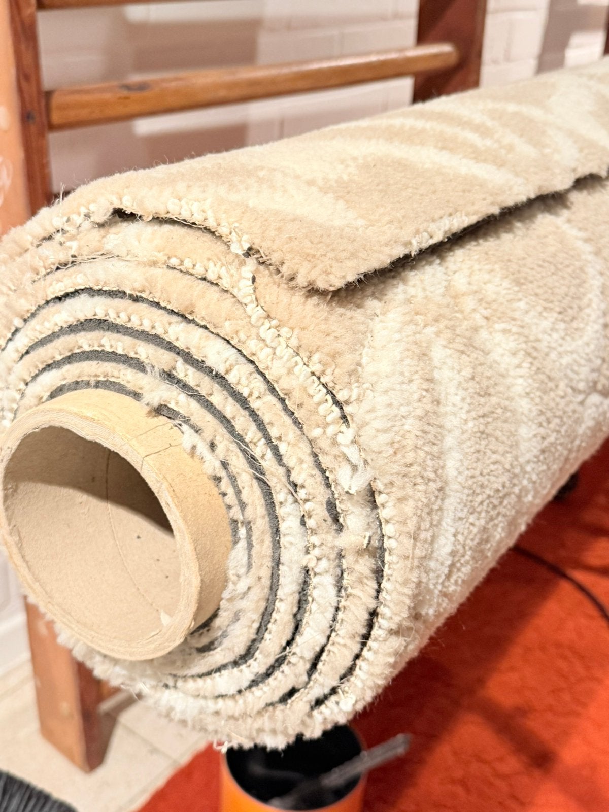 Tapis vintage 4 mètres sur 3,5 mètres - New Vintage, Enlèvement, Comme neuf, Blanc, Tapis