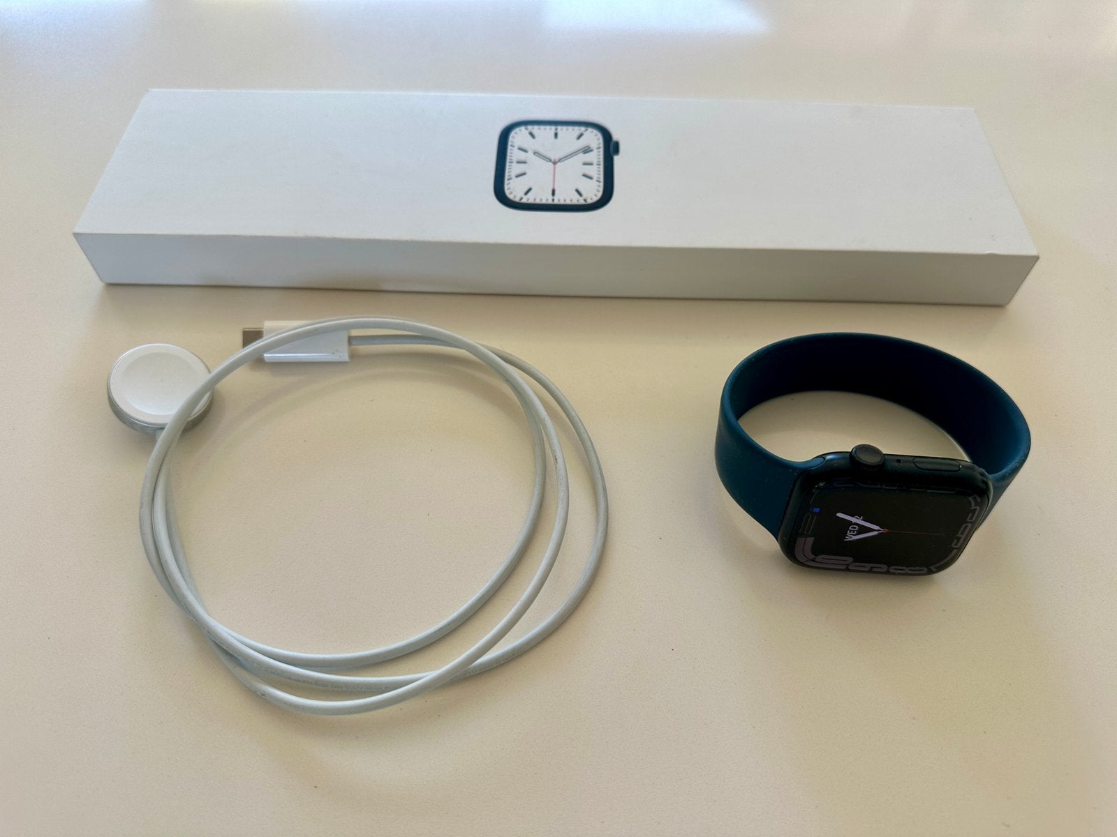 Apple watch 7 - GPS - 45mm - topstaat, Ophalen, Blauw, IOS, Zo goed als nieuw