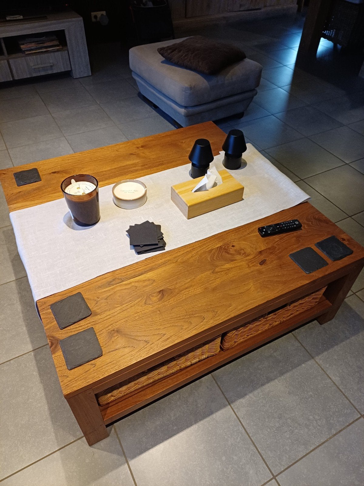 Salontafel 110cm X 110cm, Huis en Inrichting, Ophalen, Gebruikt, Vierkant, Teakhout