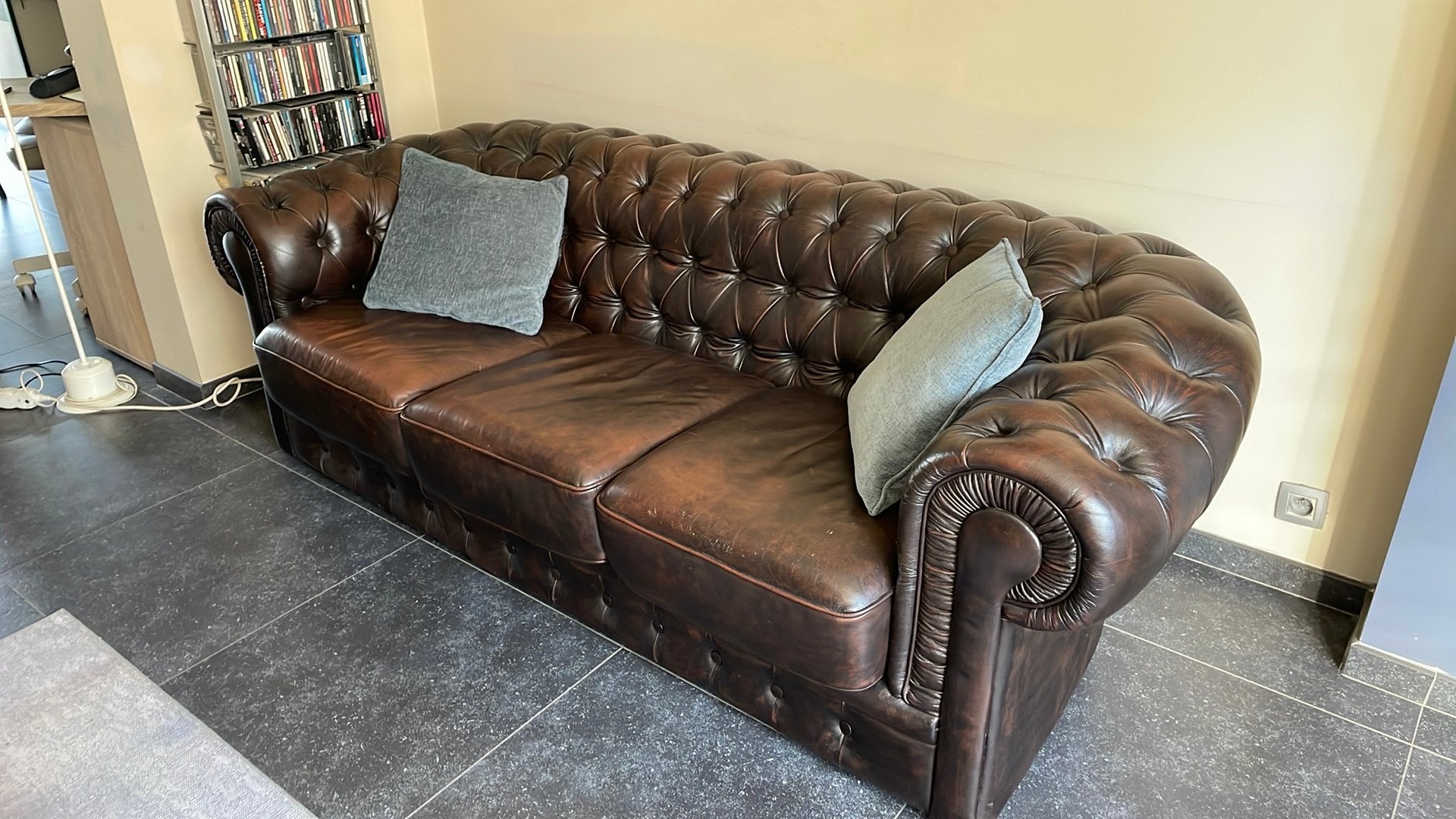 Chesterfield zetel 3-zit, Ophalen, Gebruikt, Chesterfield, Driepersoons