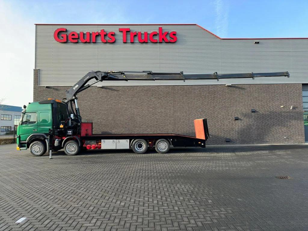 Volvo FM 500 8X2 OPRIJWAGEN/MACHINE TRANSPORTER + HIAB 322 E, Autos, Camions, Achat, ABS, Air conditionné, Verrouillage central