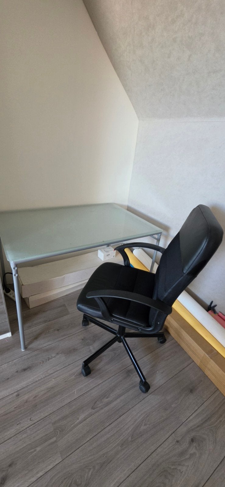 glazen bureau en stoel, Huis en Inrichting, Ophalen