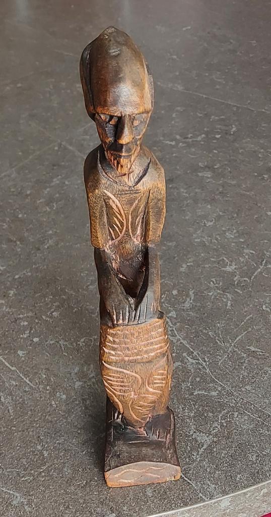 Statuette en bois art Africain, Minder dan 20 cm, Ophalen of Verzenden, Beeld, Hout
