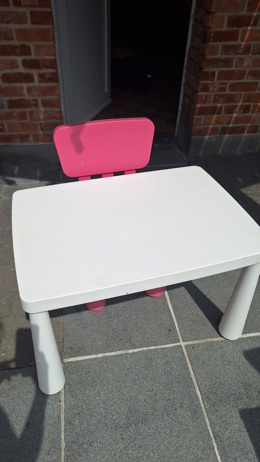 Tafel met stoeltje, Ophalen